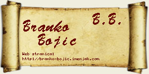 Branko Bojić vizit kartica